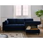 Voir la diapositive 4 : LISA DESIGN Anna - canapé d'angle droit - 4 places - convertible avec coffre - en velours