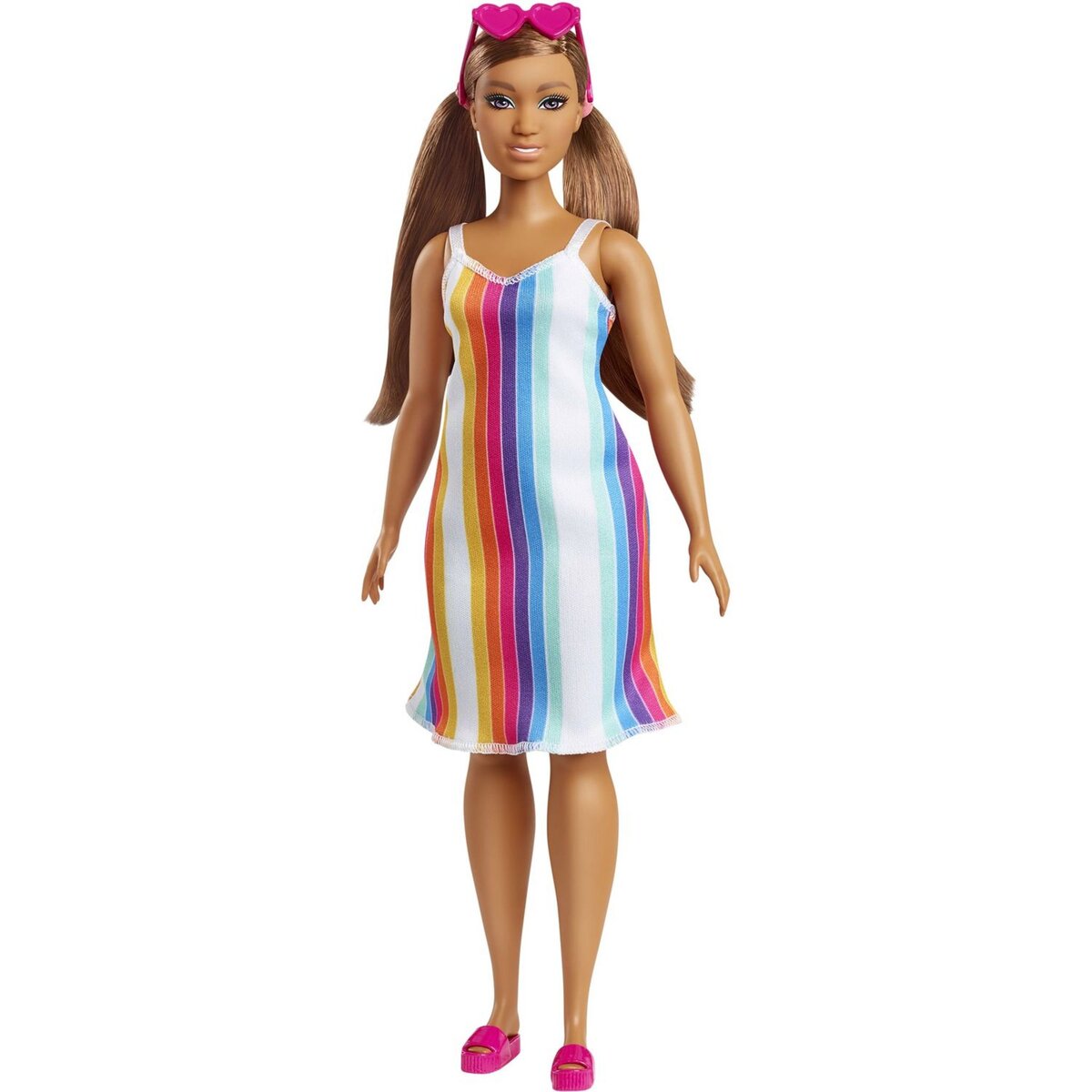 BARBIE Poupée Barbie Aime les océans - Robe rayures arc-en-ciel