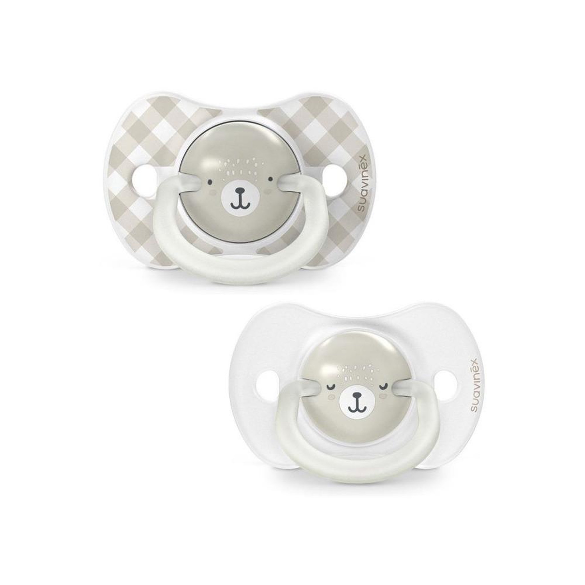 Suavinex Suavinex wild&free lot de 2 sucettes sx pro phosphorescentes grises, 6 à 18 mois