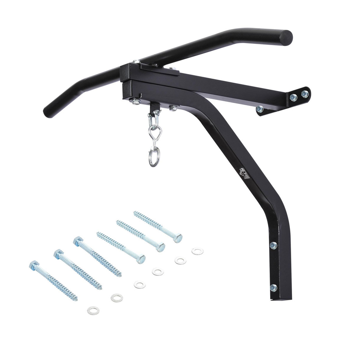 HOMCOM Support sac de boxe fixation sac de frappe barre de traction intégrée charge max. 130 Kg acier noir