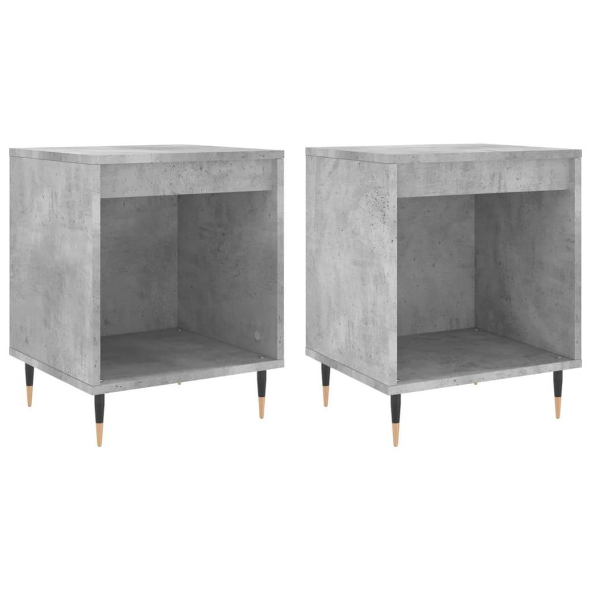 VIDAXL Tables de chevet 2 pcs gris beton 40x35x50 cm bois d'ingenierie