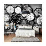Paris Prix Papier Peint  Retro Clocks. Coloris disponibles : Multicolore