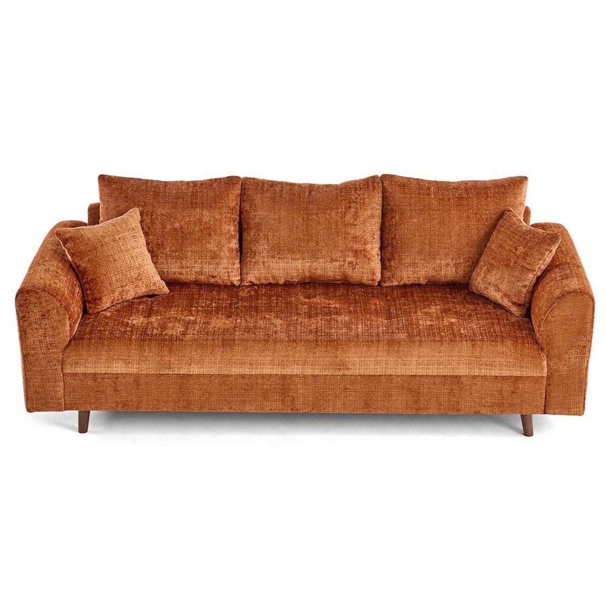 LISA DESIGN Rune - canapé droit 3 places en velours texturé