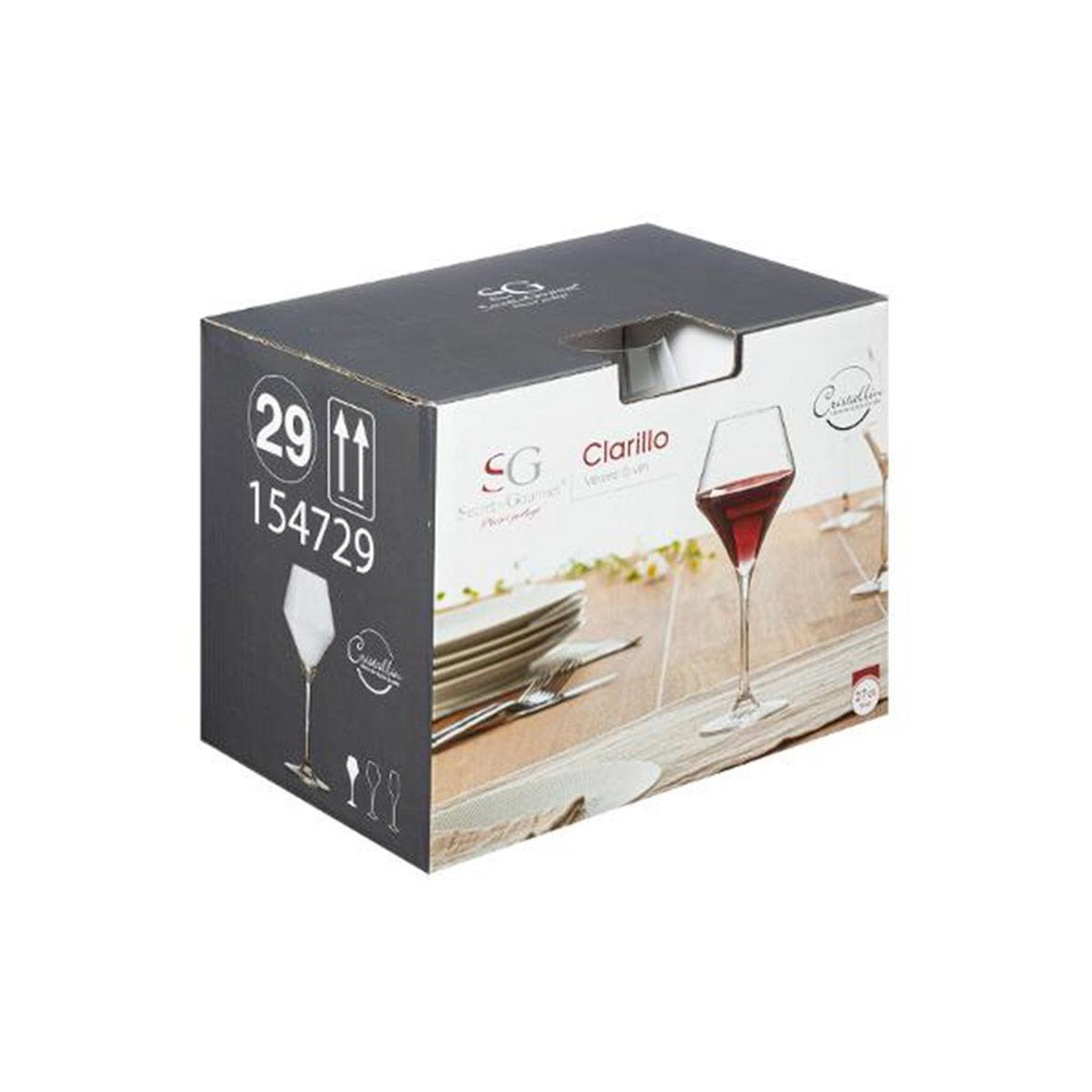 Voir la diapositive 2 : SECRET DE GOURMET Lot de 6 verres à vin  clarillo  27cl transparent