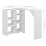 Voir la diapositive 6 : VIDAXL Table de bar avec tablette amovible Blanc 138x39x110 cm