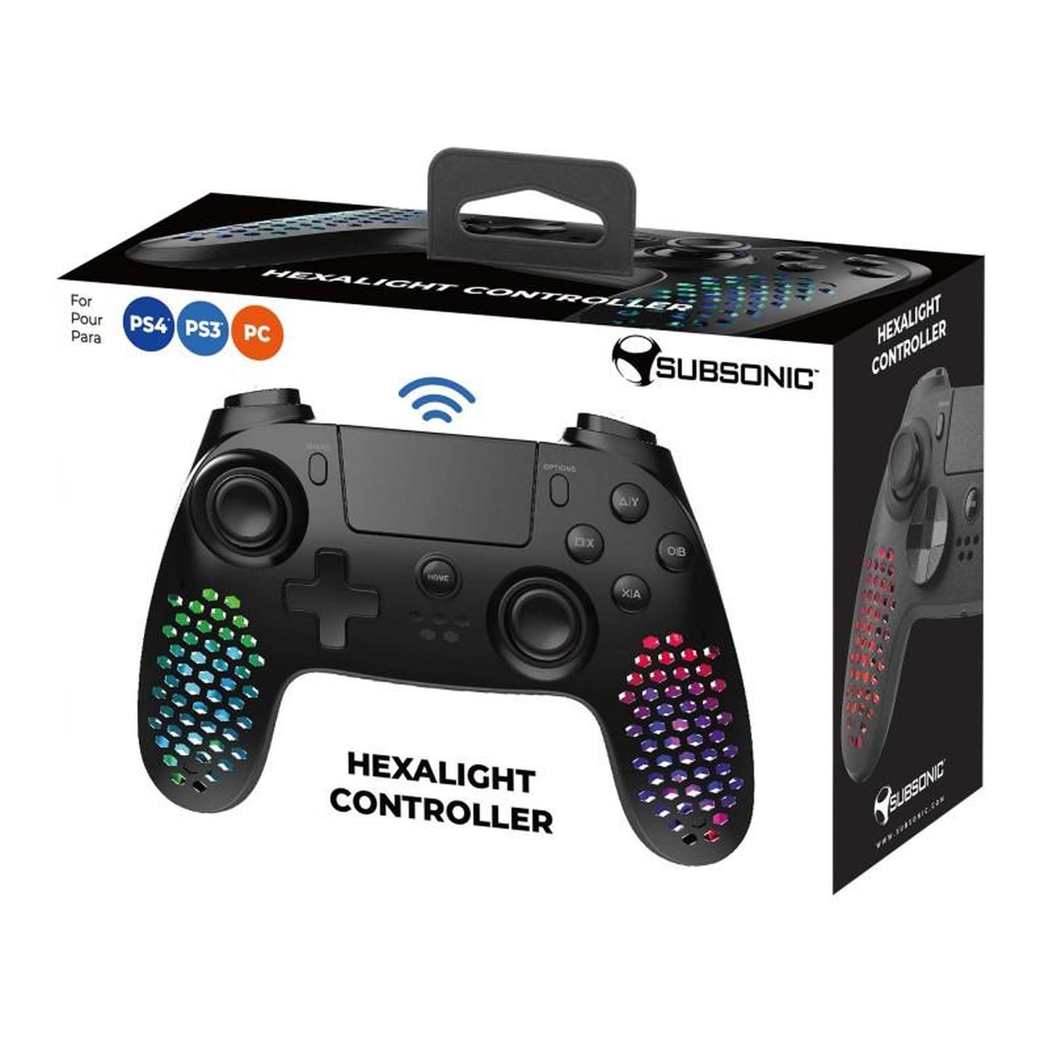 Voir la diapositive 5 : Subsonic Manette sans fil hexalight extra légére à led pour ps4 ps3 et pc