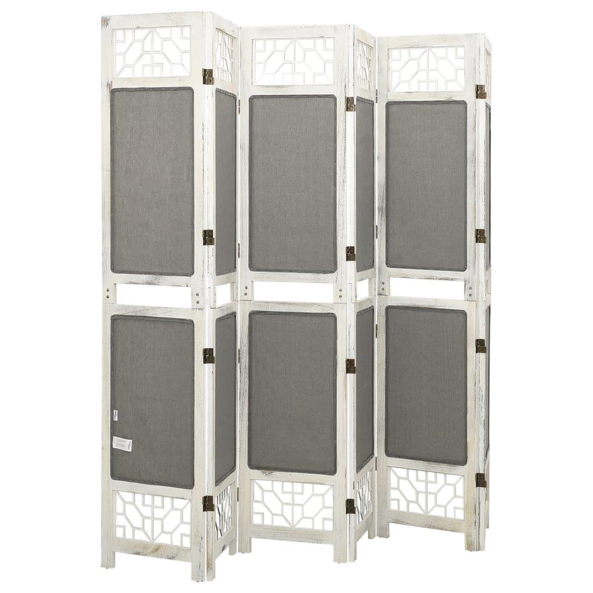 Voir la diapositive 4 : VIDAXL Cloison de separation 6 panneaux Gris 210x165 cm Tissu