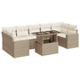 Voir la diapositive 2 : VIDAXL Salon de jardin avec coussins 8 pcs beige resine tressee