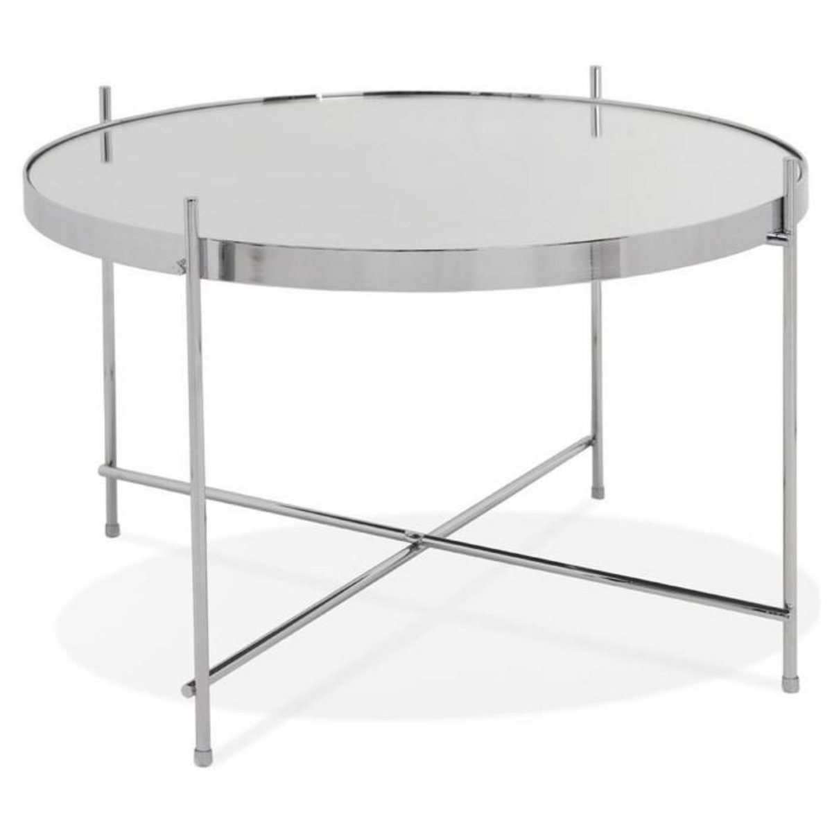 Paris Prix Table d'Appoint Design Ronde  Keops  63cm Argent