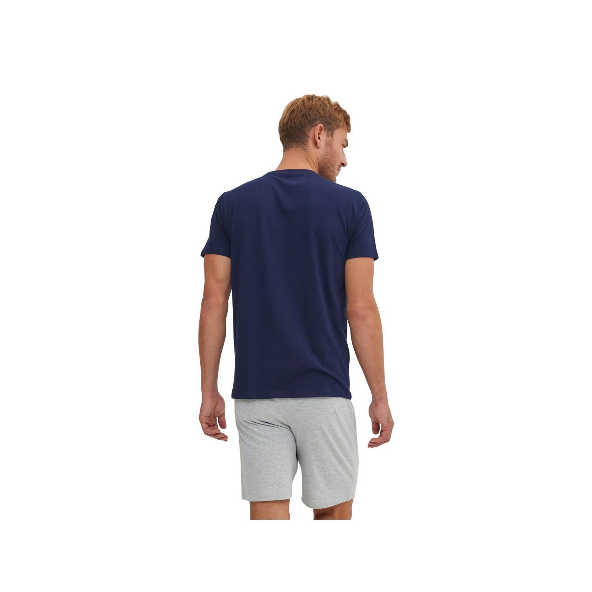 Voir la diapositive 2 : SERGE BLANCO Ensemble pyjama court tshirt col rond homme en coton
