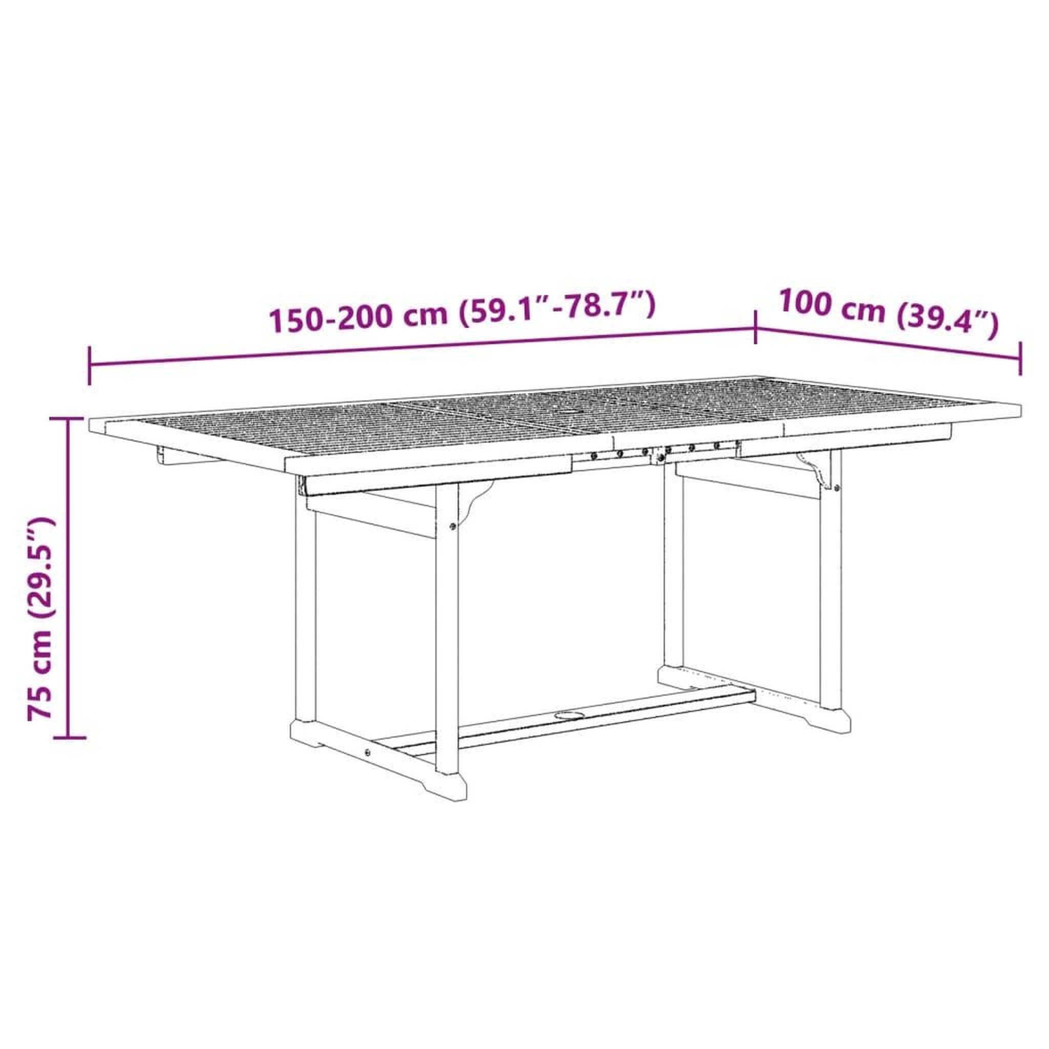 Voir la diapositive 6 : VIDAXL Ensemble a Manger de jardin 7pcs bois d'acacia solide textilene