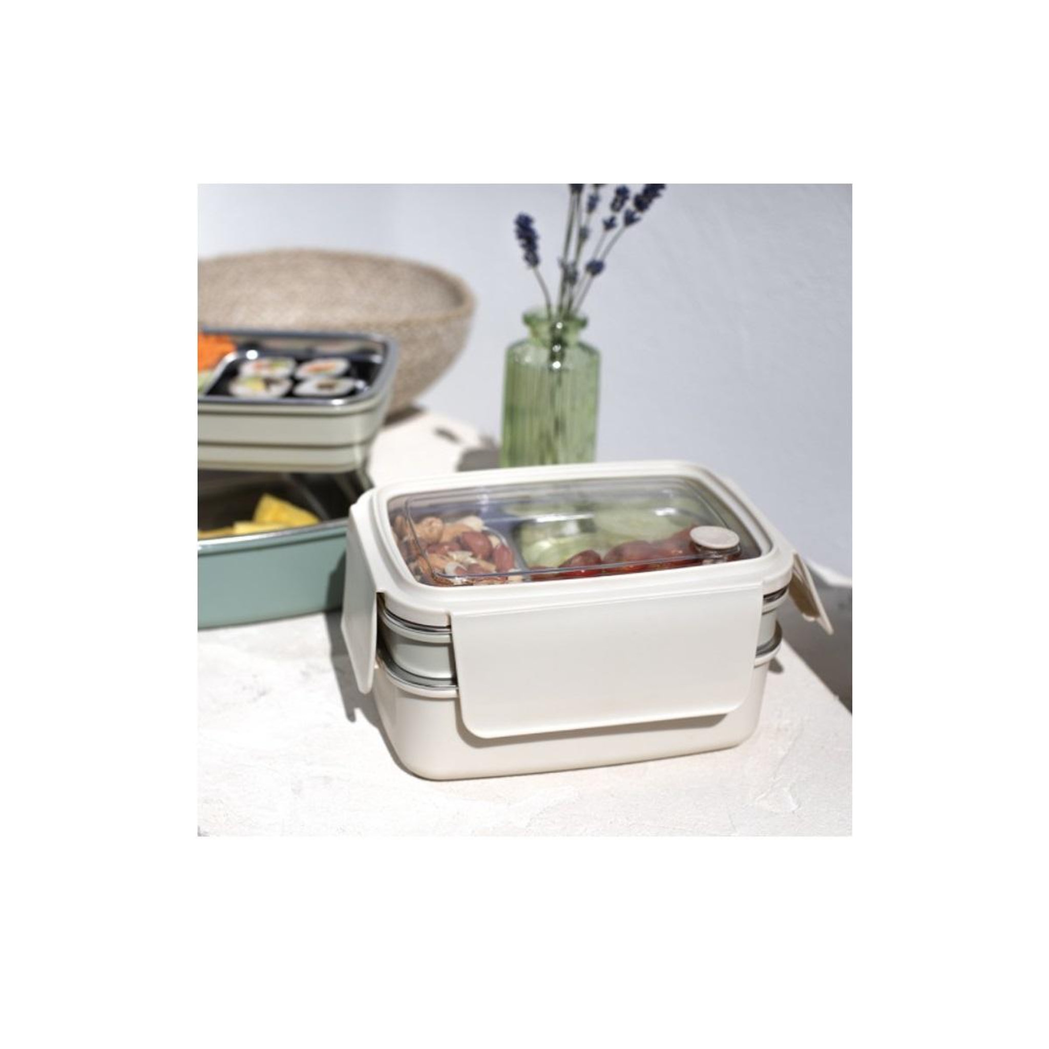 Voir la diapositive 3 : LIVOO Lunch box isotherme 1l beige - men406c