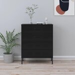 VIDAXL Commode Noir 80x35x101,5 cm Acier