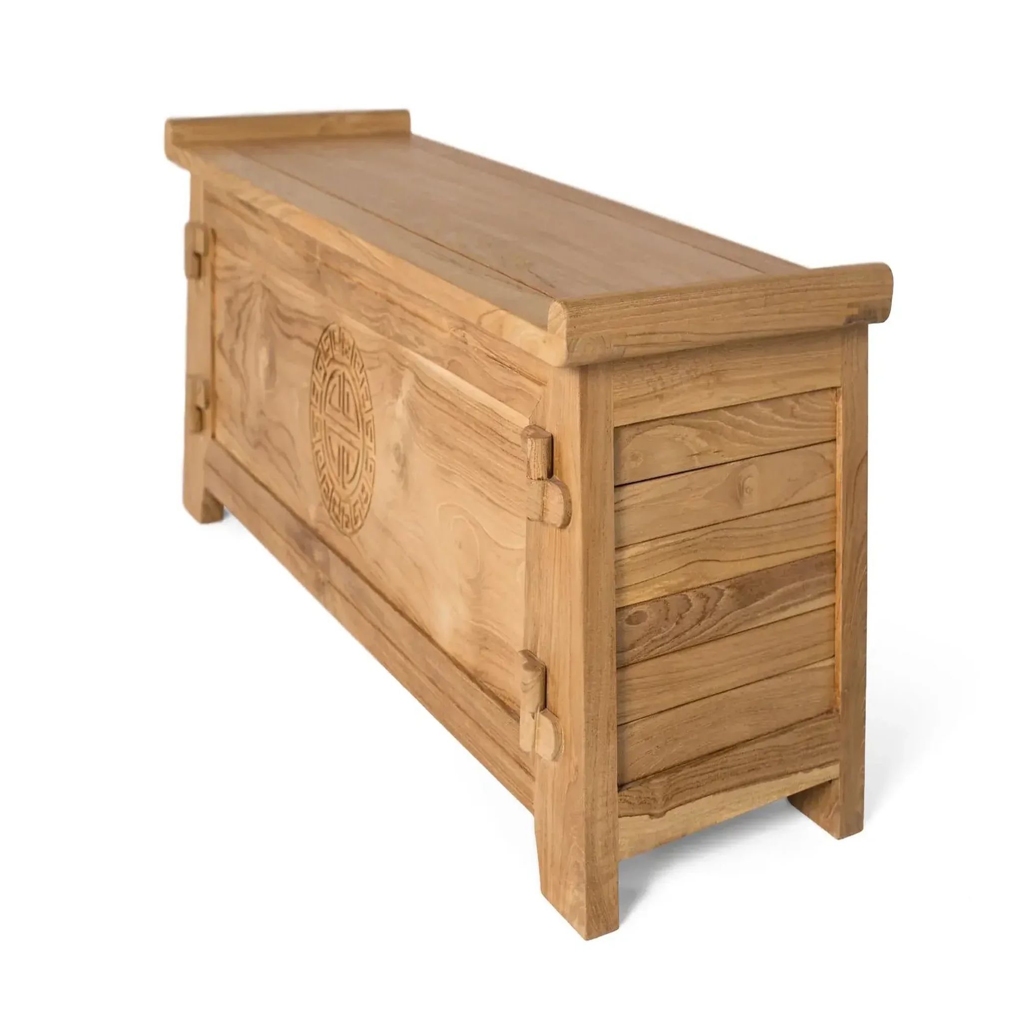 Voir la diapositive 4 : GINER Y COLOMER SL Coffre en bois de teck 114 cm style colonial oriental