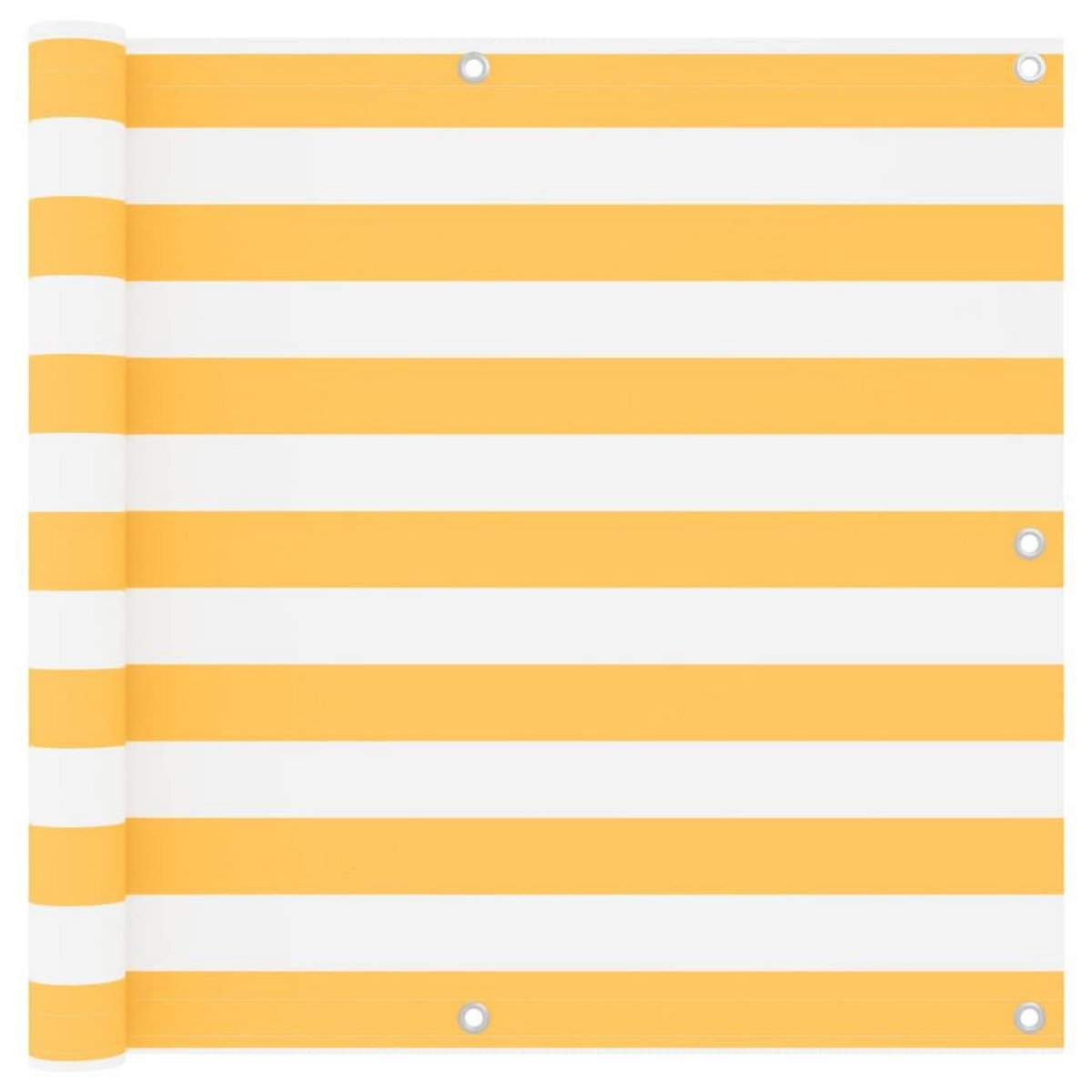 VIDAXL Ecran de balcon Blanc et jaune 90x400 cm Tissu Oxford