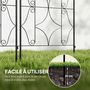 Voir la diapositive 6 : OUTSUNNY Treillis de jardin effet fer forgé - lot de 2 supports pour plantes grimpantes - 50 x 150 cm - métal époxy noir