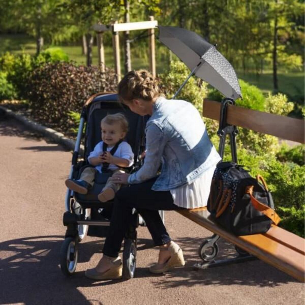 BADABULLE BADABULLE Ombrelle Universelle Noire Anti UV 50+ pour Poussette