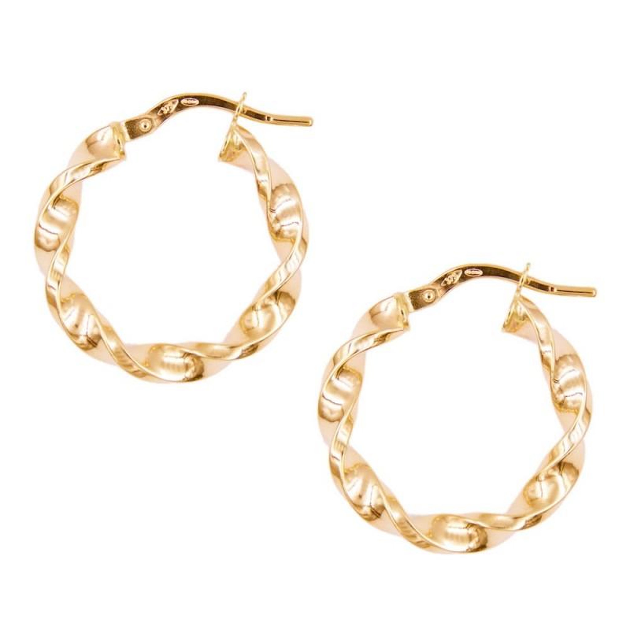 L'ATELIER D'AZUR Boucles d'Oreilles Or Jaune - Créoles Torsadées Femme