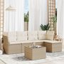 Voir la diapositive 1 : VIDAXL Salon de jardin avec coussins 6 pcs beige resine tressee