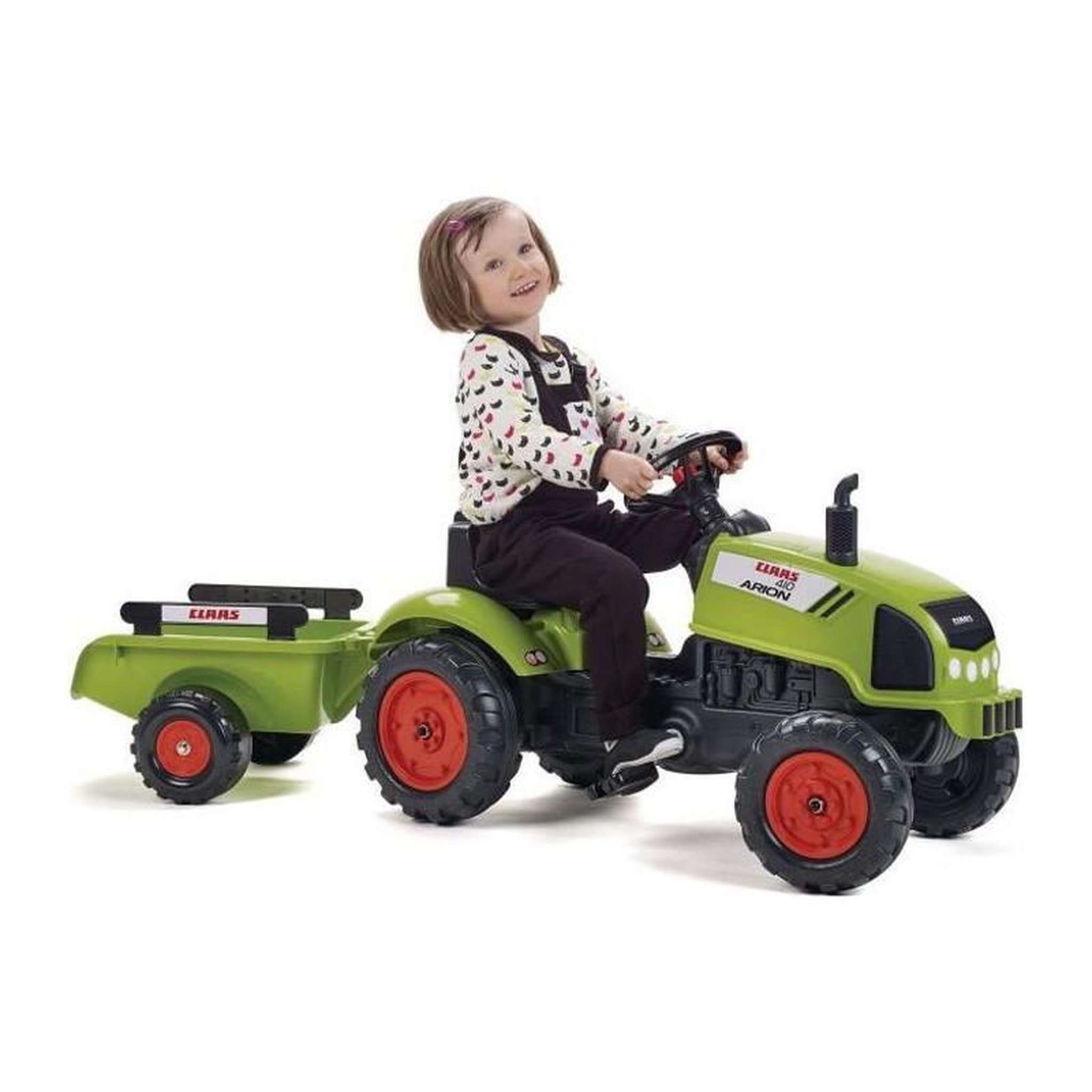 FALK FALK Tracteur a pedales Claas avec remorque