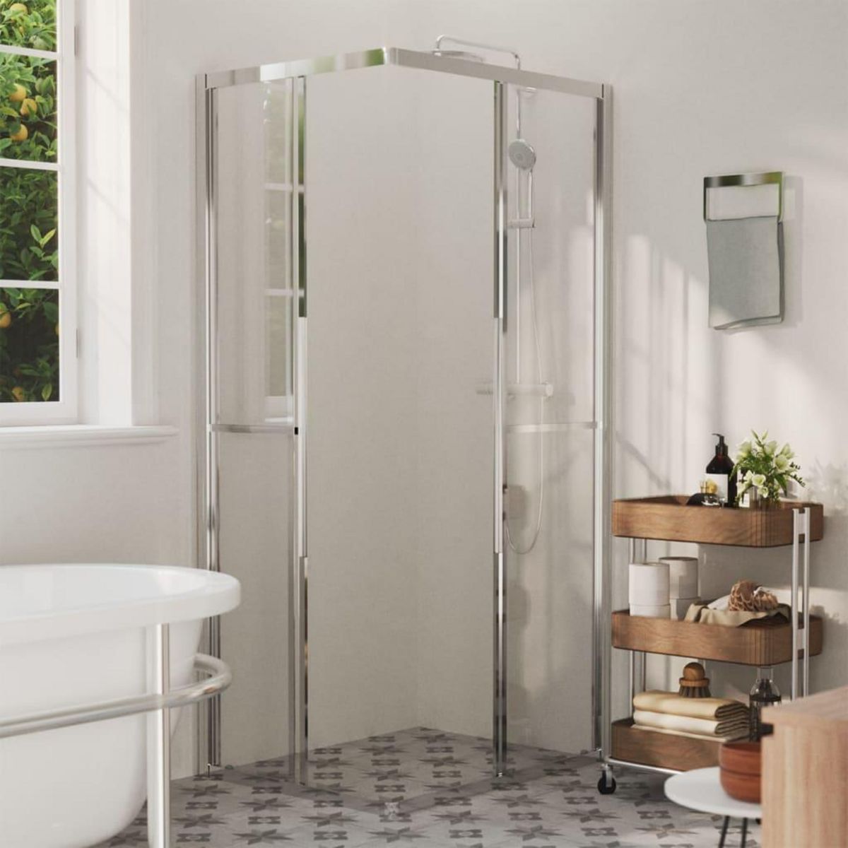 VIDAXL Cabine de douche ESG 90x70x180 cm