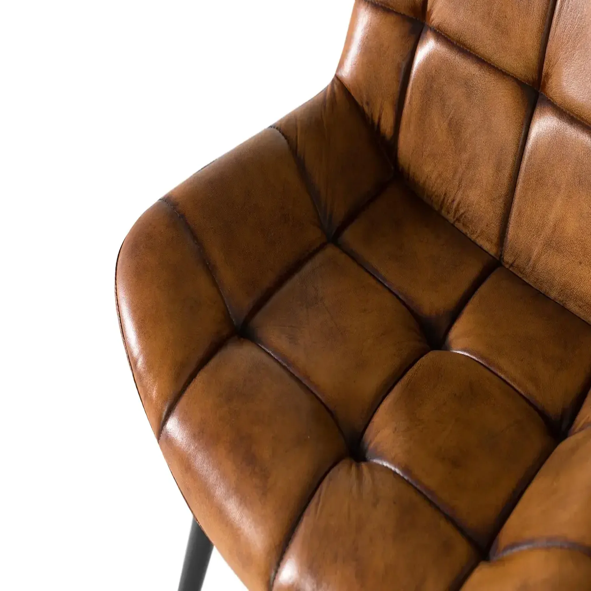 Voir la diapositive 3 : GINER Y COLOMER SL Chaise en cuir 50 cm style vintage industriel