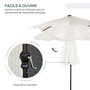 Voir la diapositive 6 : OUTSUNNY Parasol lumineux rectangulaire inclinable dim. 2,68L x 2,05l x 2,48H m parasol LED solaire métal polyester haute densité blanc cassé