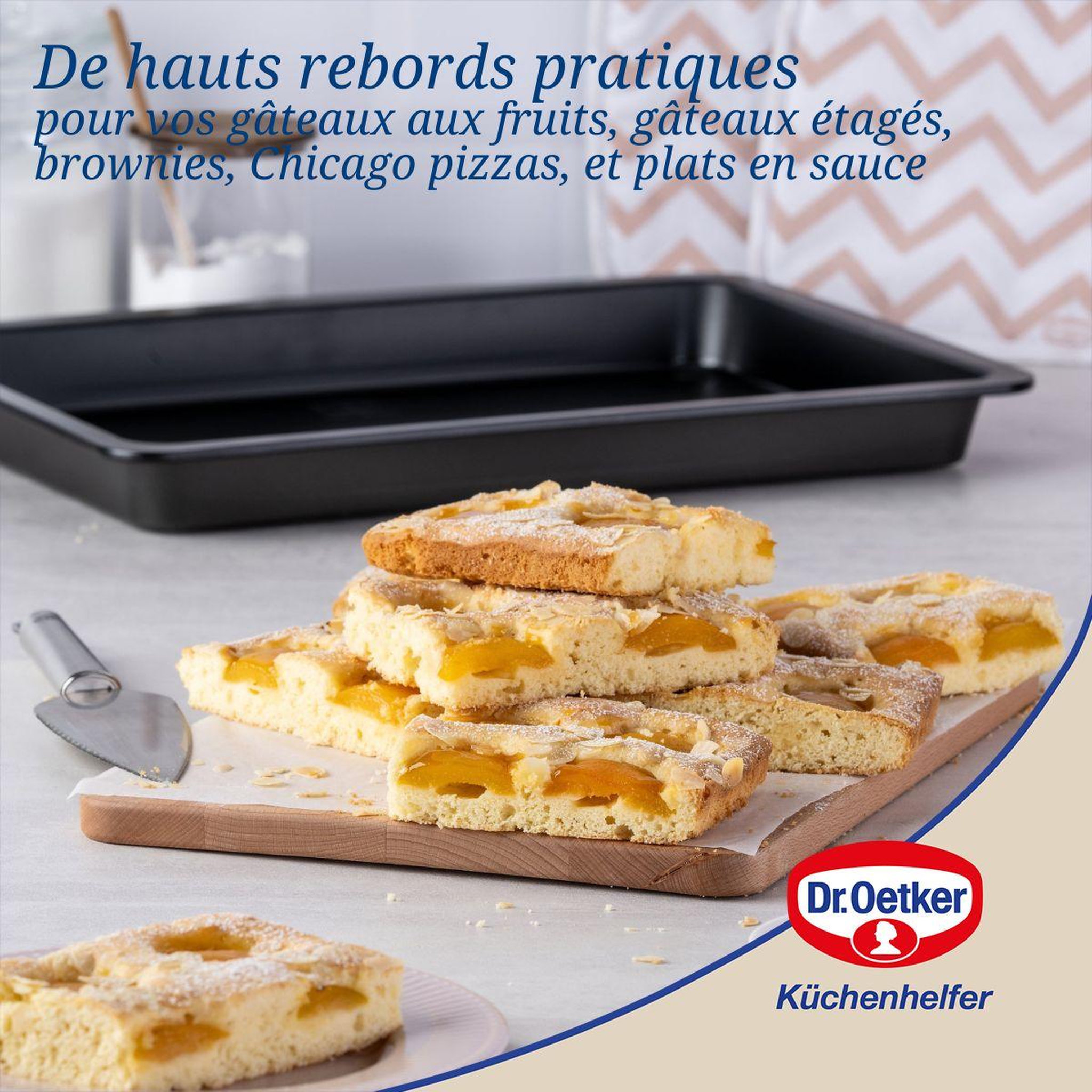 Voir la diapositive 4 : DR.OETKER Plaque à pâtisserie à rebord extra haut 42 x 29 cm dr oetker tradition