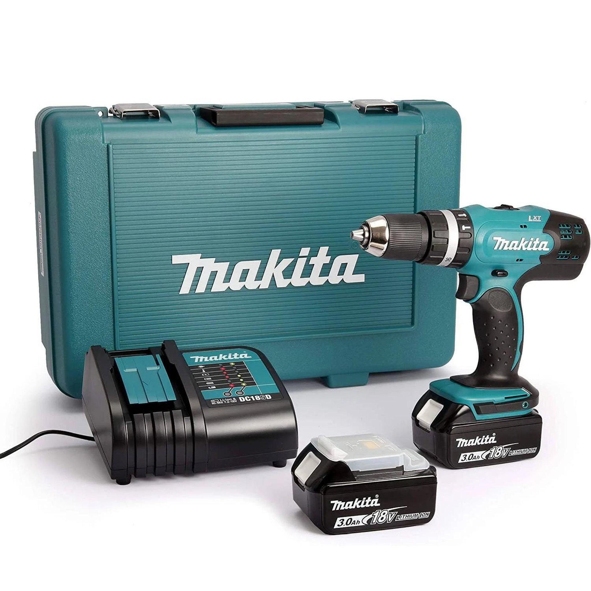 Voir la diapositive 3 : MAKITA Perceuse visseuse à percussion 18v 2 batteries makita