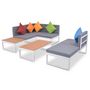 Voir la diapositive 2 : VIDAXL Salon de jardin 4 pcs avec coussins Aluminium et WPC