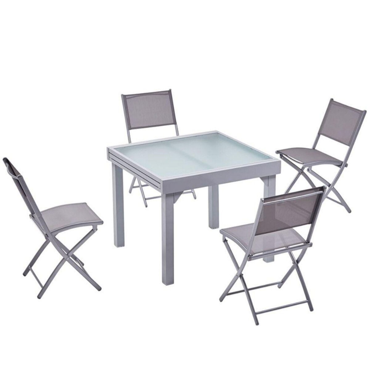 CONCEPT USINE Table de jardin extensible 8 places et 4 chaises MOLVINA