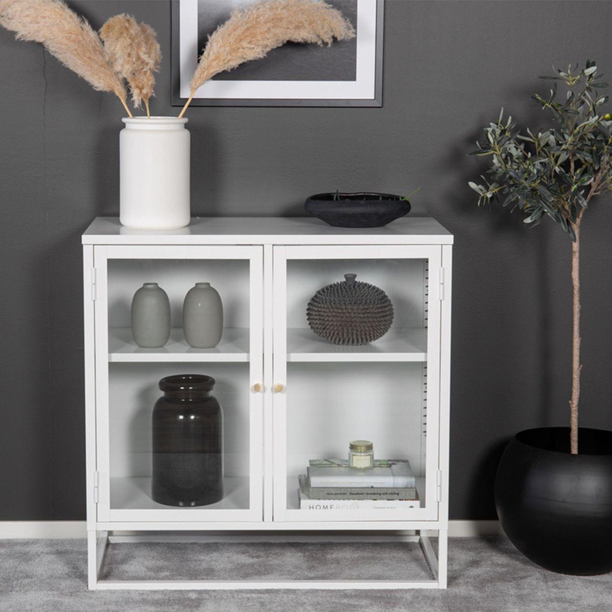 Voir la diapositive 4 : Paris Prix Vitrine 2 portes  bakal  85cm blanc