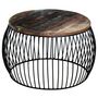 Voir la diapositive 2 : VIDAXL Table basse ronde 68x37 cm Bois de recuperation massif
