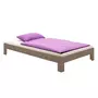IDIMEX Lit futon THOMAS couchage simple 90 x 190 cm 1 place / 1 personne, en pin massif lasuré taupe