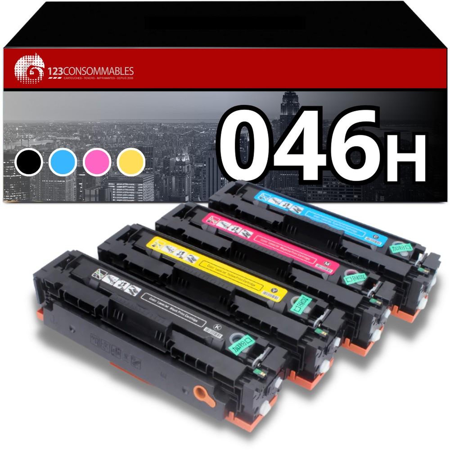 Pack 4 Toners compatibles CANON 046H Neuf - vue 3