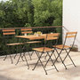 Voir la diapositive 1 : VIDAXL Ensemble de bistro pliable 5 pcs Bois d'acacia solide et acier