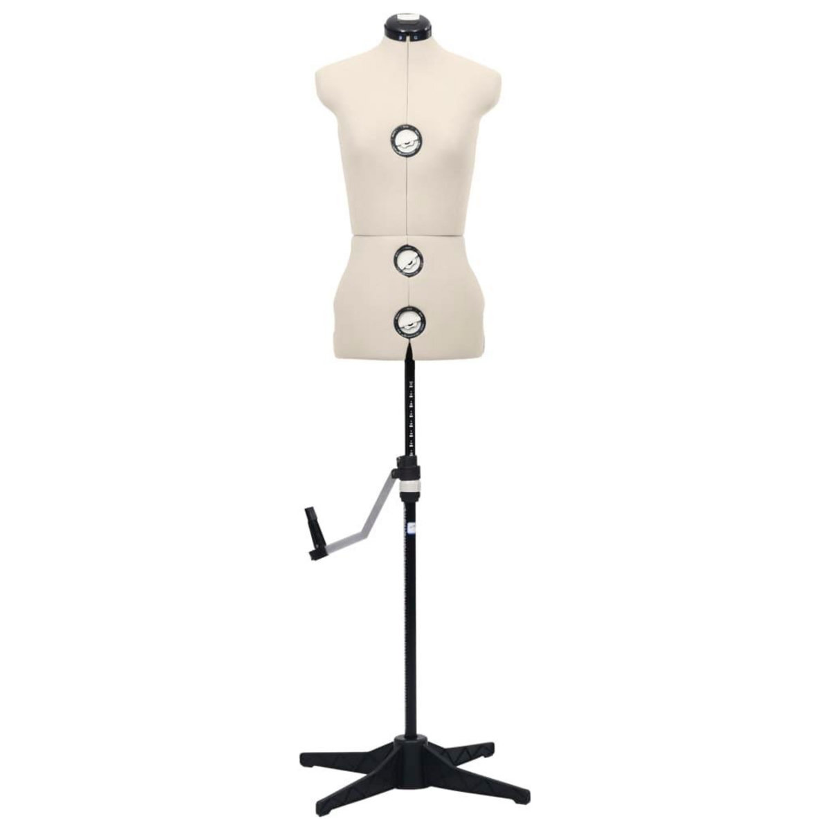 VIDAXL Mannequin de robe ajustable pour femme Creme S Taille 33-40