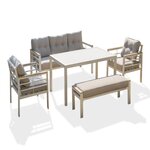 DCB GARDEN Salon de jardin - 7 places - Aluminium - blanc - CAYENNE S3