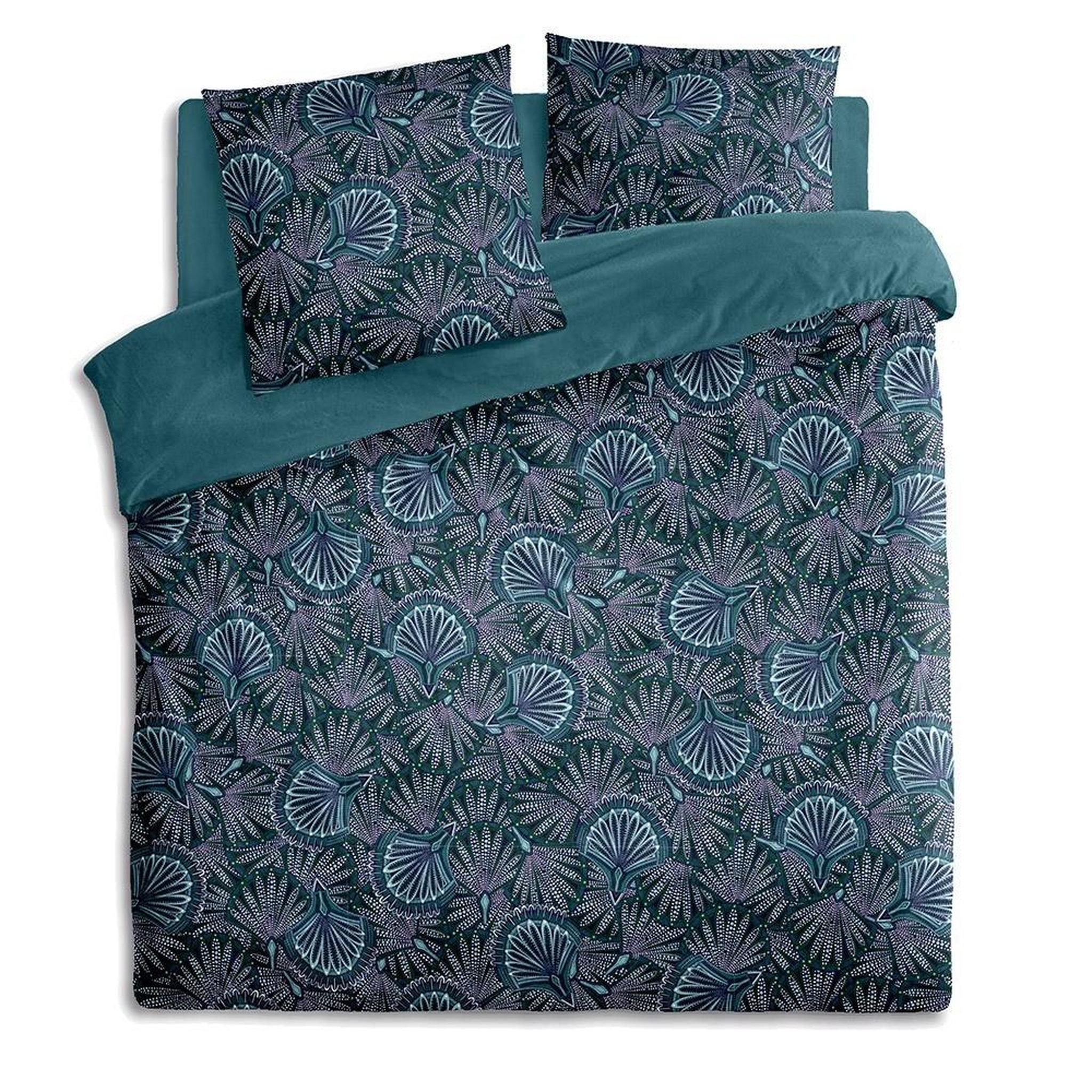 Voir la diapositive 3 : ATMOSPHERA Housse de couette 240x220 Eventail + 2 taies 100% coton 57 fils