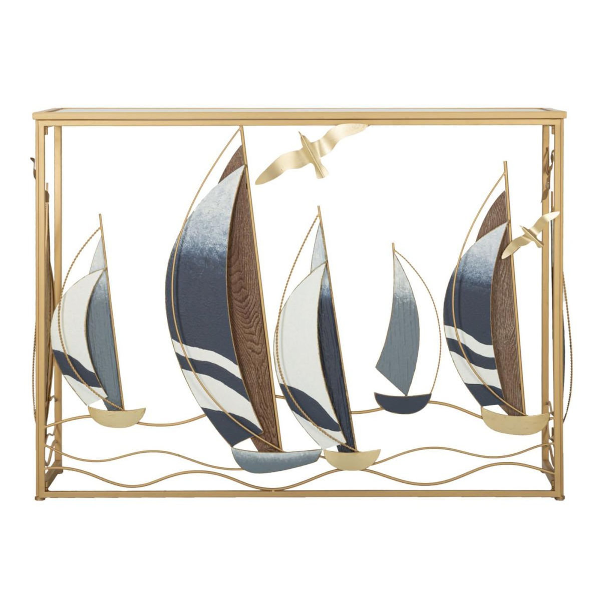 Paris Prix Console Design en Métal  Voiles  108cm Multicolore