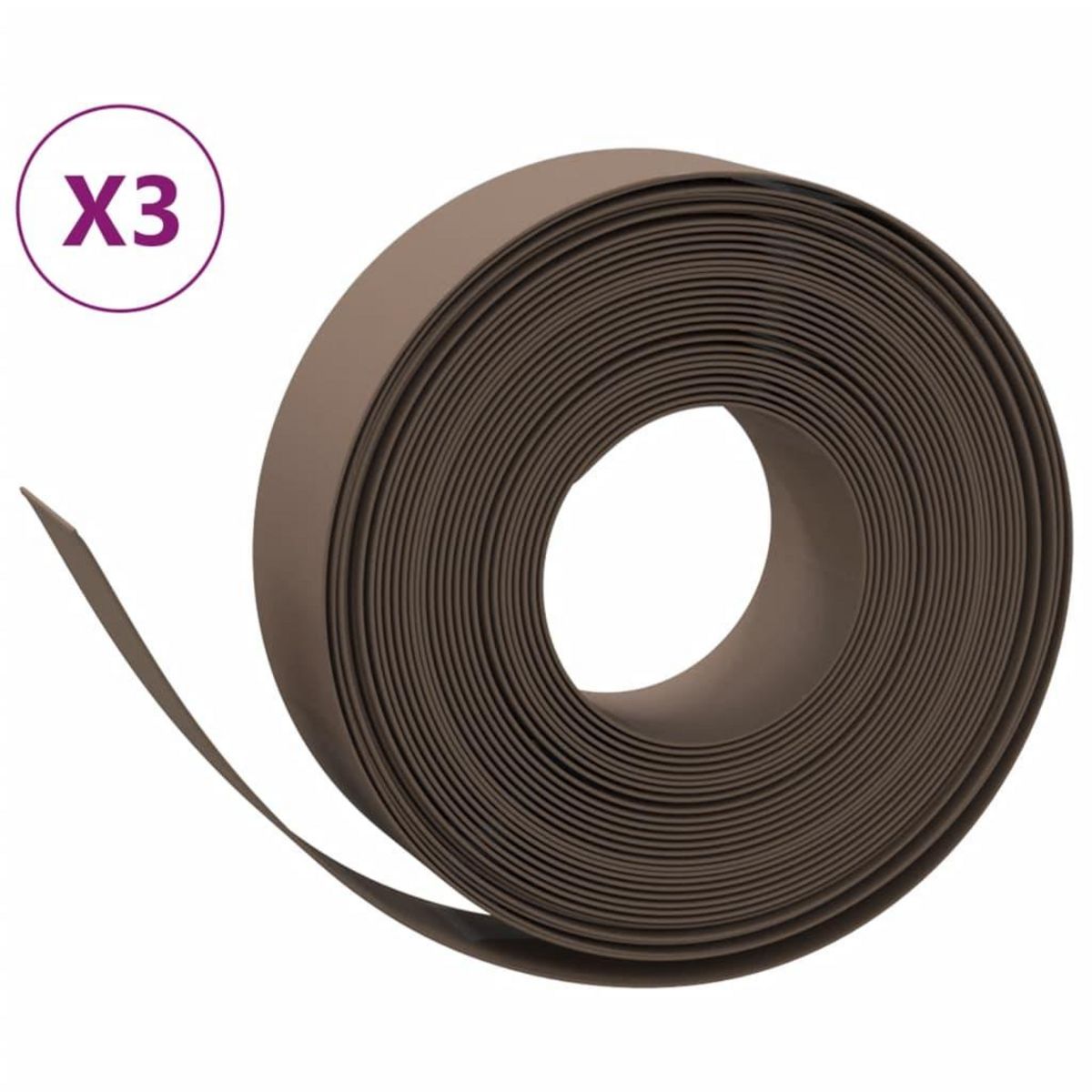VIDAXL Bordures de jardin 3 pcs marron 10 m 15 cm polyethylene