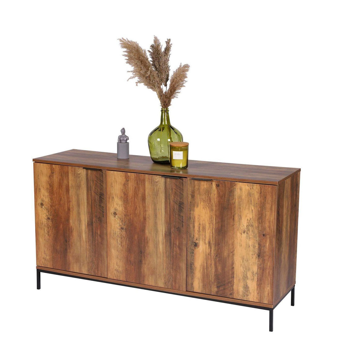 DIVERS Buffet 3 portes effet noyer JOYA - Marron