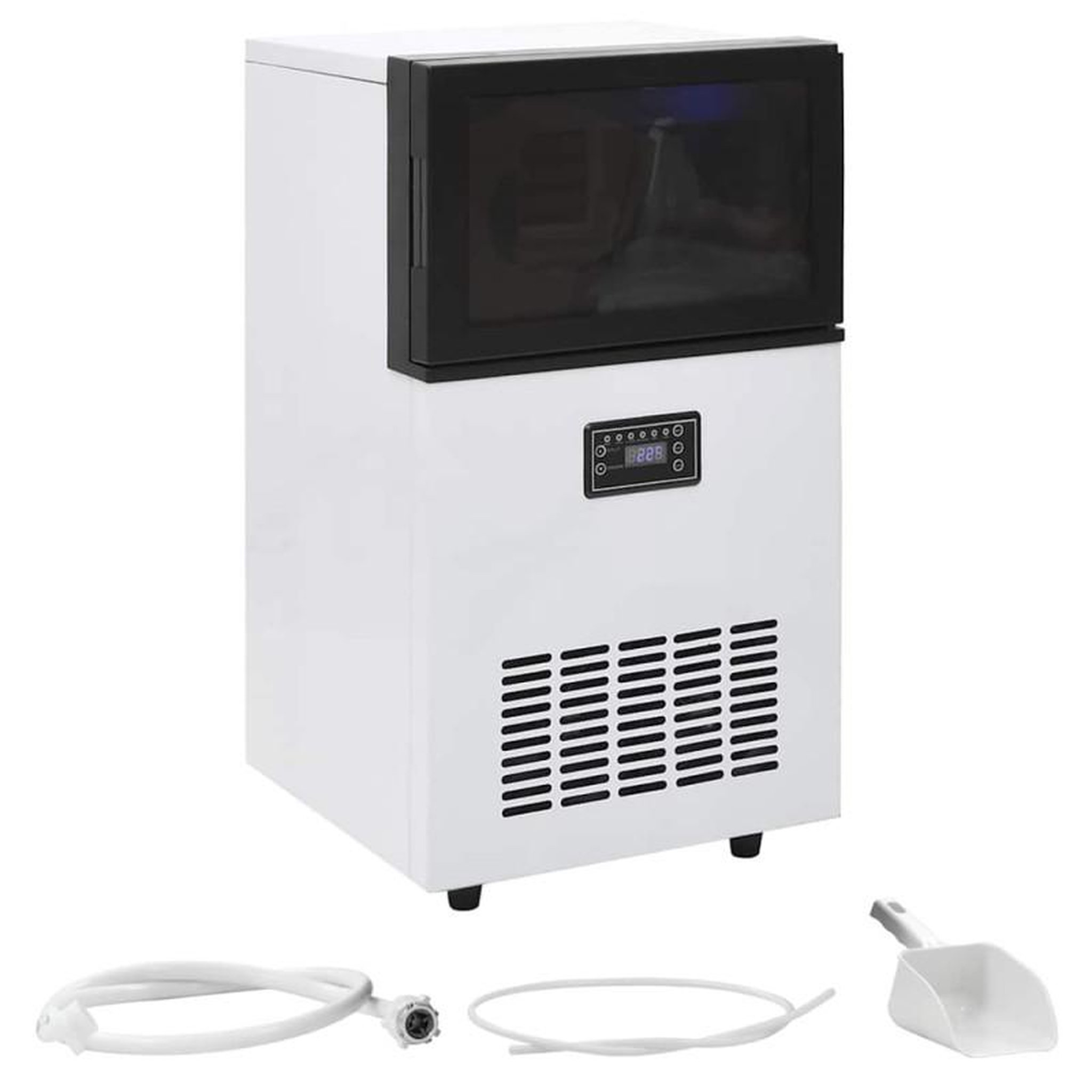 Voir la diapositive 1 : VIDAXL Appareil à glaçons Noir 45 kg 24 h