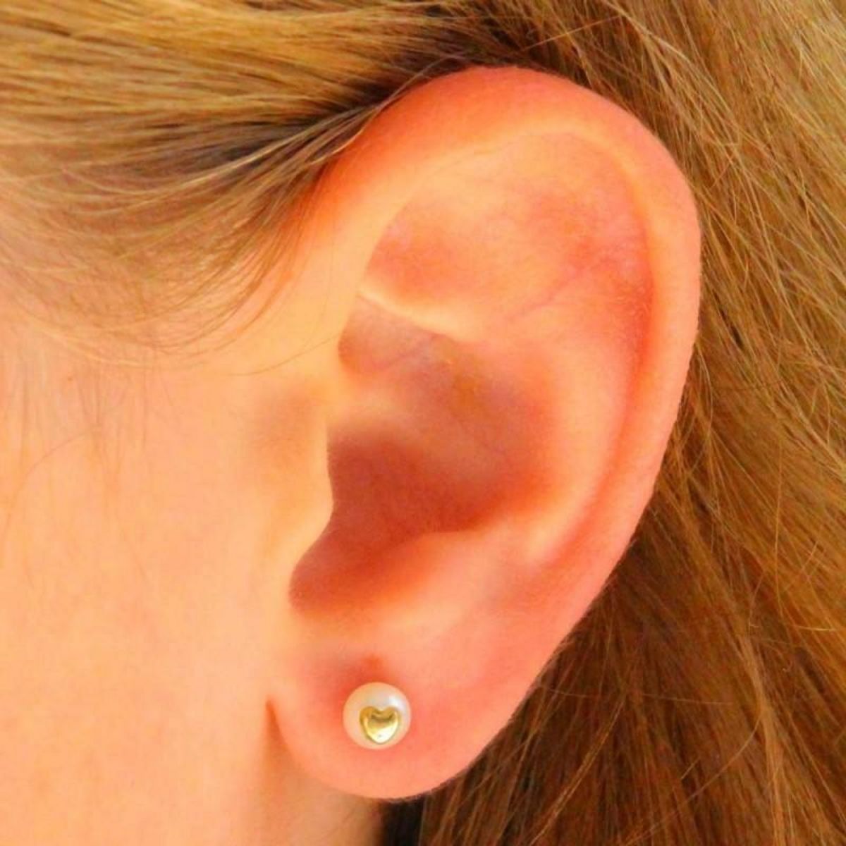 L'ATELIER D'AZUR Boucles d'Oreilles Or 18 Carats 750/000 Jaune - Perles de Culture et Coeur