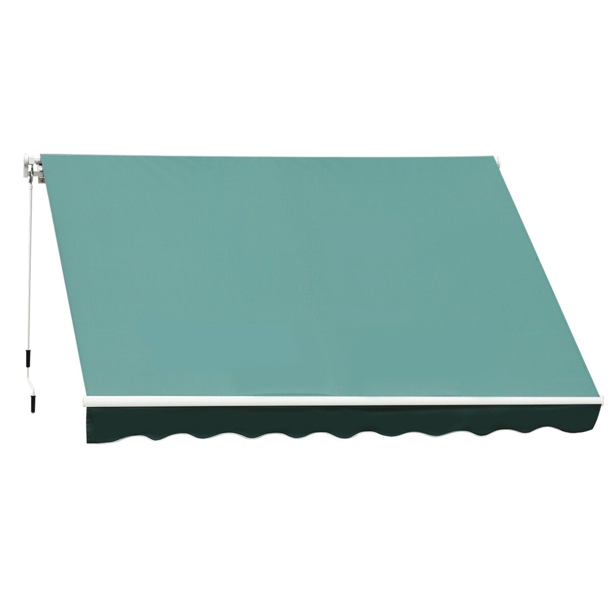 OUTSUNNY Store banne manuel rétractable aluminium polyester imperméabilisé 3L x 2,5l m vert