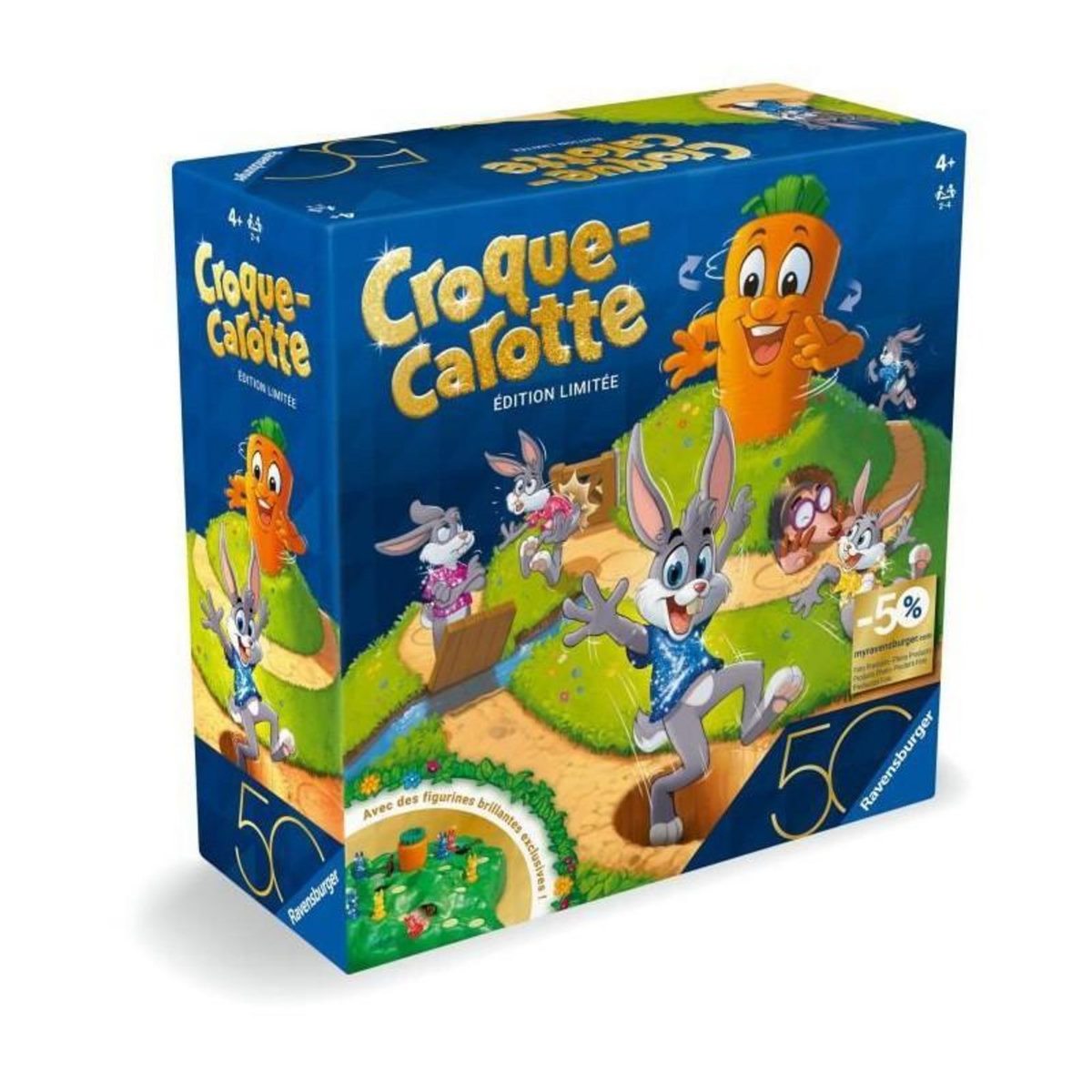 RAVENSBURGER Ravensburger-Croque Carotte 50 ans-Jeu de société-Enfants&Parents-Jeu de parcours rigolo-A partir de 4 ans-Mixte-23006