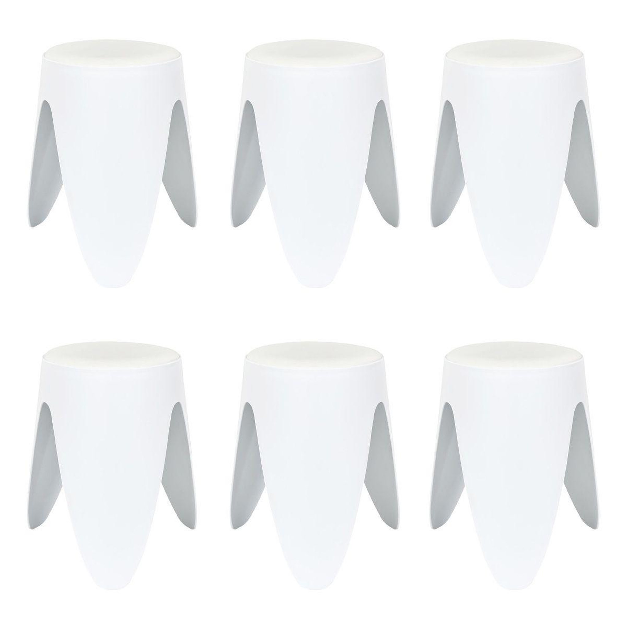 The Home Deco Factory Lot de 6 tabourets empilables  eve  46cm blanc