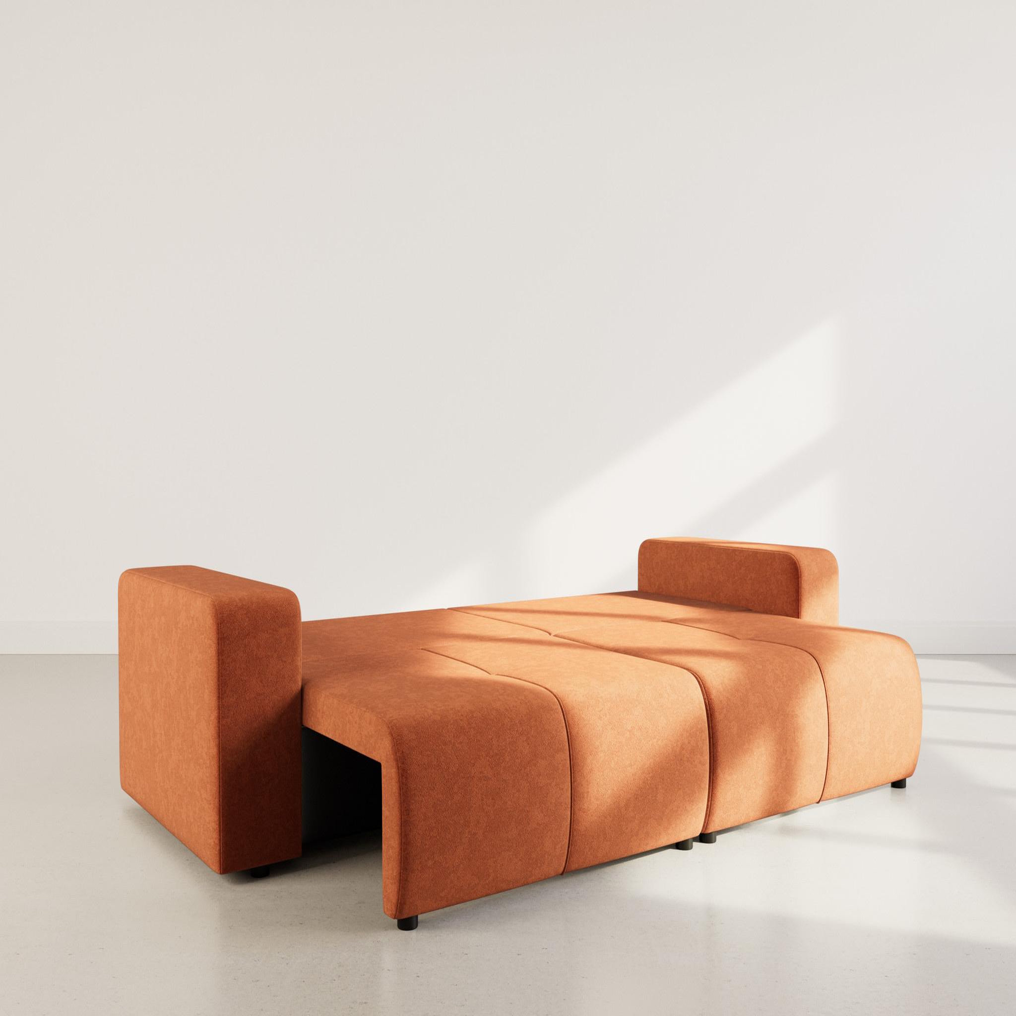 Voir la diapositive 2 : BEST MOBILIER Nicole - canapé droit 4 places convertible avec coffre en tissu
