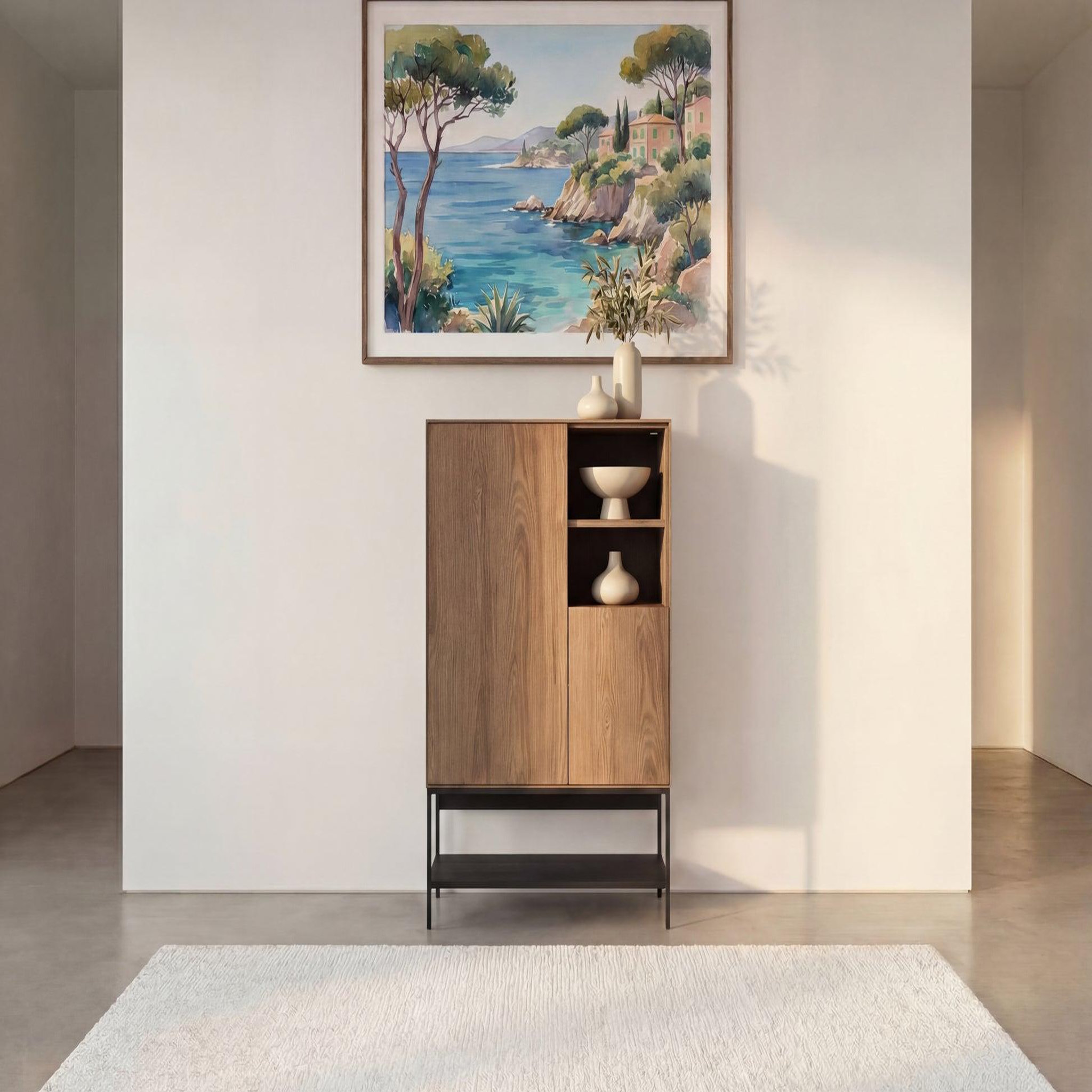 Voir la diapositive 2 : CASANOVA PARIS Tia - commode 90cm en mélamine chêne clair