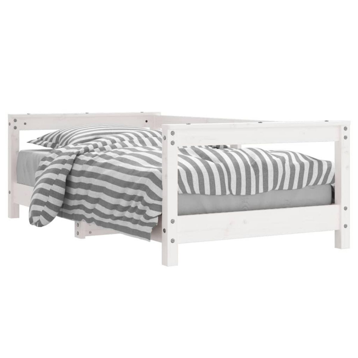 VIDAXL Cadre de lit pour enfant blanc 70x140 cm bois de pin massif